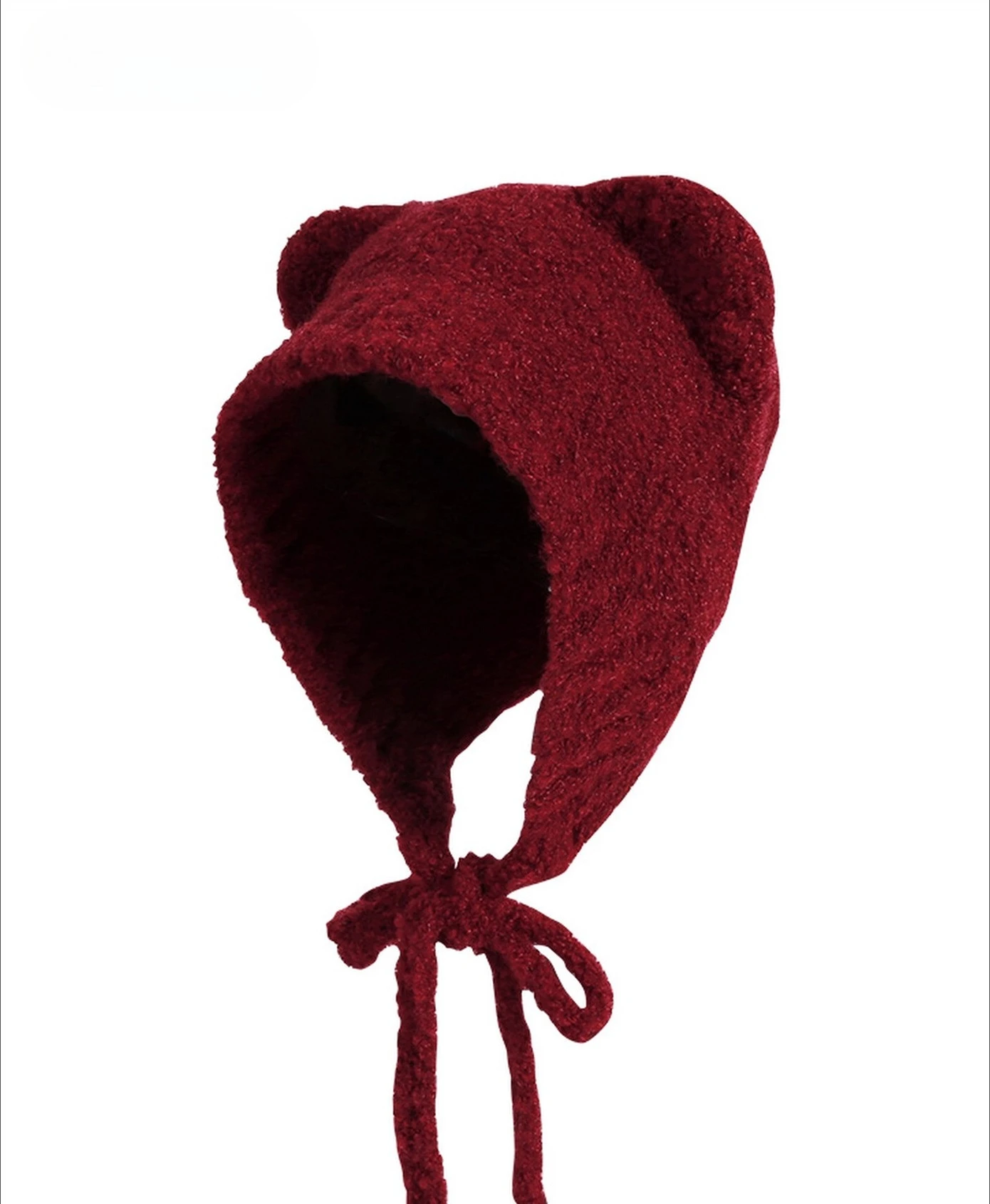 

Parent-child winter model, New Year's red hat, cute bear knitted warm windproof ear hat