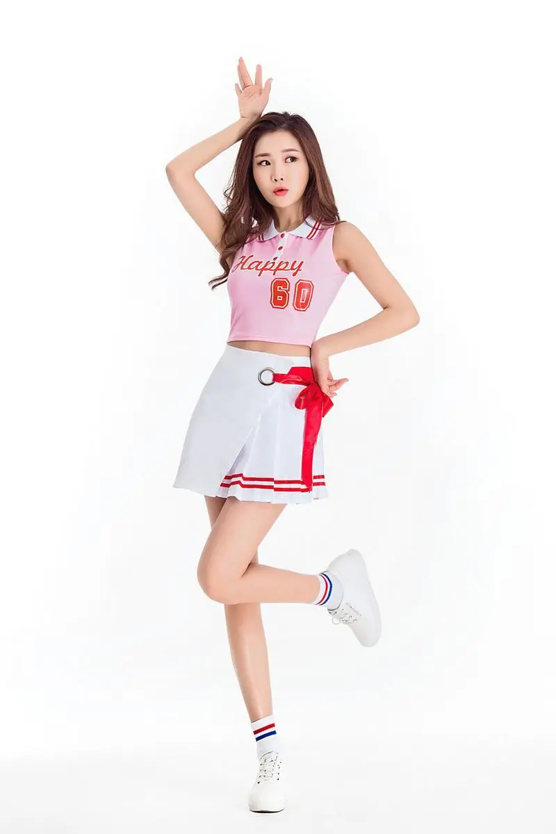 Sport Cheerleader Costume High School Girl Cheerleader Uniform Basketball Game Team Show Women Dress