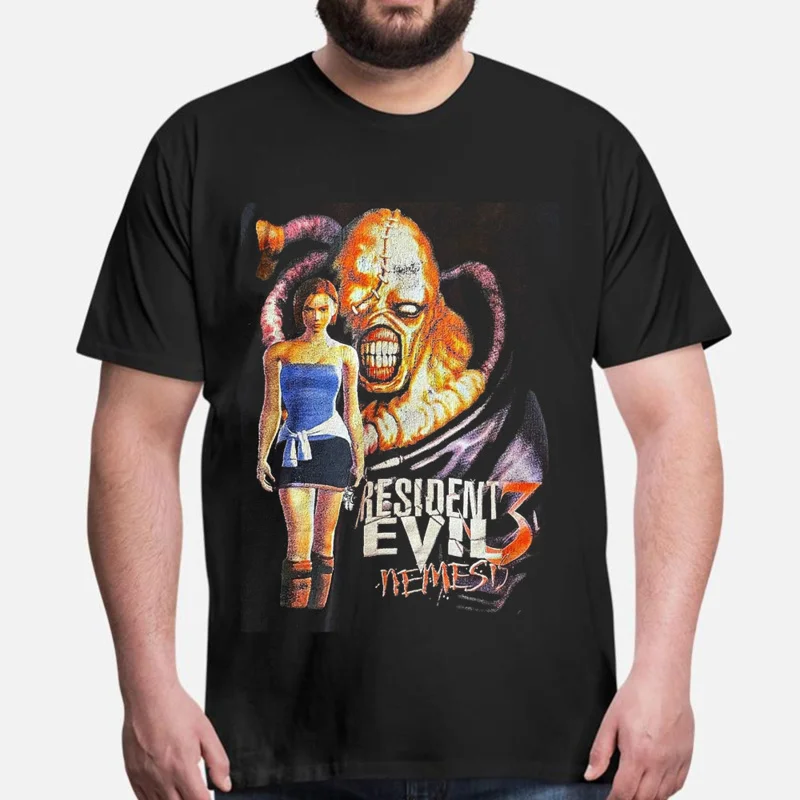 90s Resident Evil 3 “Nemesis” Mexican Horror Survival Game T shirt Gamer Tee Short Sleeve Graphic