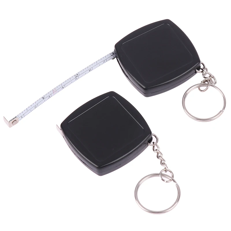 1Pcs Square 2m Tape Measure Retractable Gift Small Steel Ruler Key Chain Mini Steel Automatic Telescopic Measuring Tape