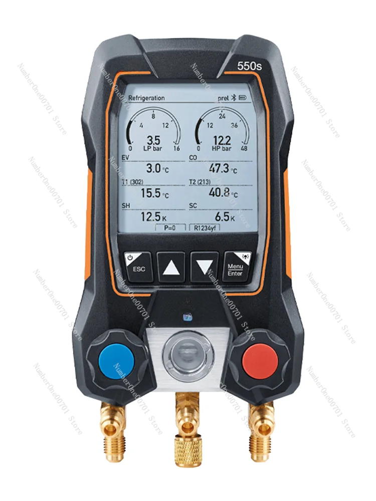 Air Conditioning Fluorometer Suit Refrigerant Meter Car Refrigerant Pressure Gauge Tool