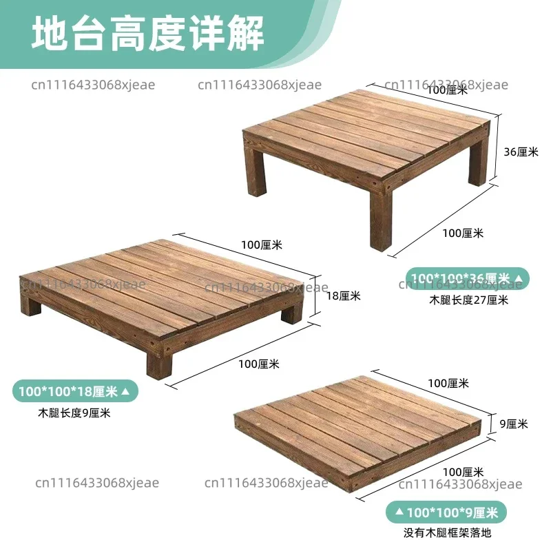 Make  Anti-corrosive Wood Floor Terrace Garden Courtyard Floor Carbonized Wood Board Waterproof Balcony Steps