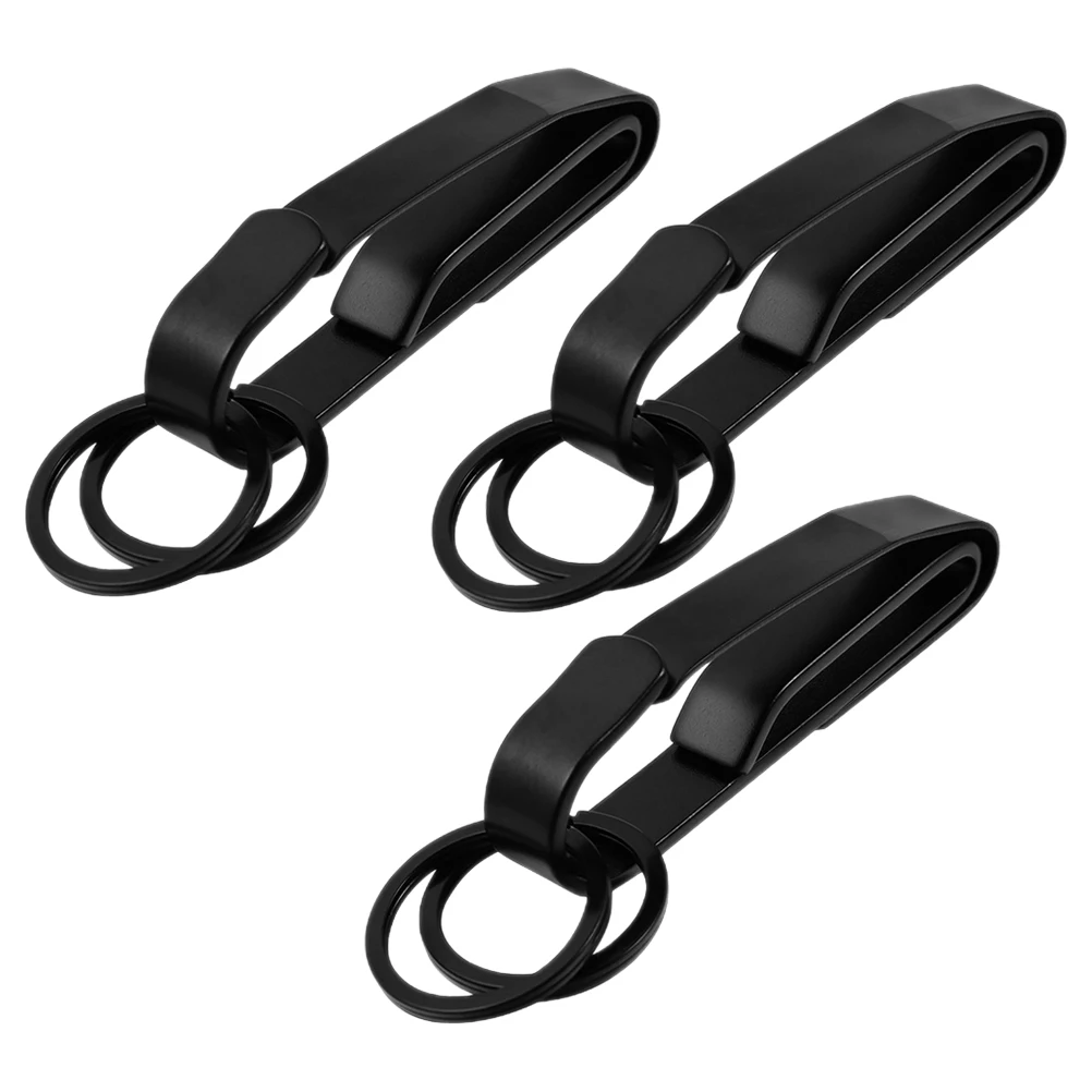 

3pcs Key Metal Holder for Belt Belt Key Chain Keys Black Stainless Steel Men Keyring Accessories