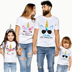 1pc Family Matching Clothes Unicorn Daddy Mommy Brother Sister Girls Birthday Tshirts Funny Summer Family Look Party Tees Tops