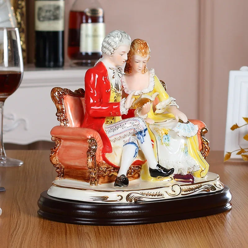 Ceramic character ornaments, luxury royal home crafts, boutique couples decoration, wedding gifts
