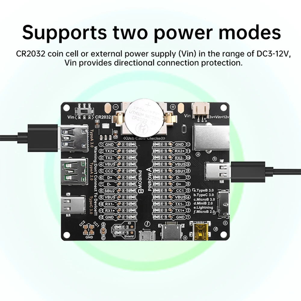 Type-C Micro-B Type-B Data Cable Detection Board USB Cable Tester Short Circuit On-Off Switching For iOS Android Test Board Tool