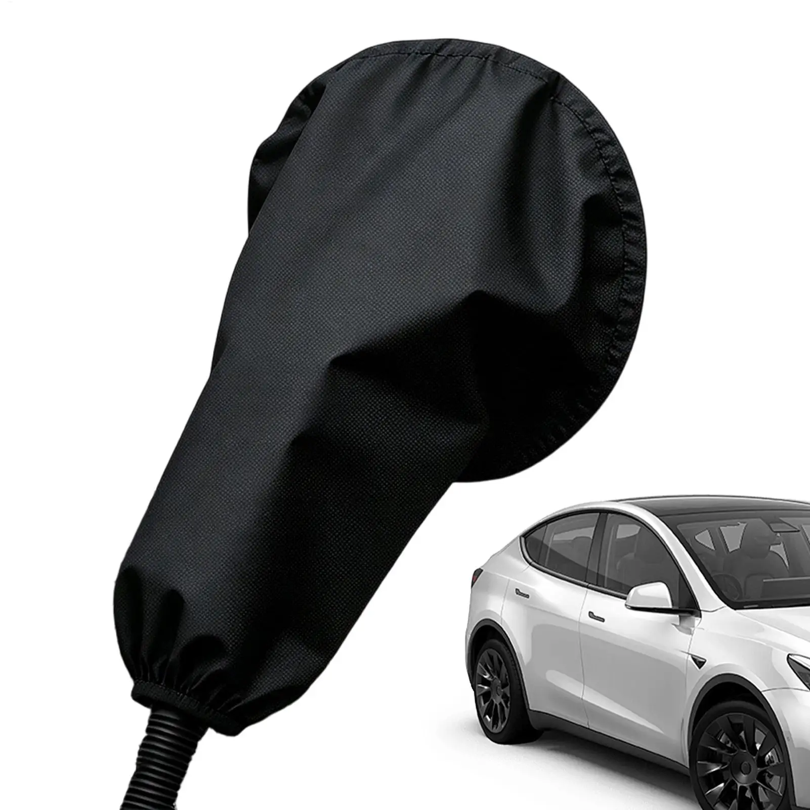

EV Charging Port Cover Magnetic Waterproof Dustproof Car Charger Port Rain Cover PVC EV Plug Cover With Drawstring