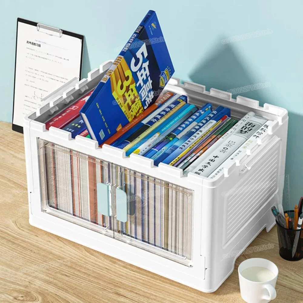 Stackable Storage Box Large Capacity Foldable Storage Organizer for Sundries Books Snack Toys Wardrobe Container