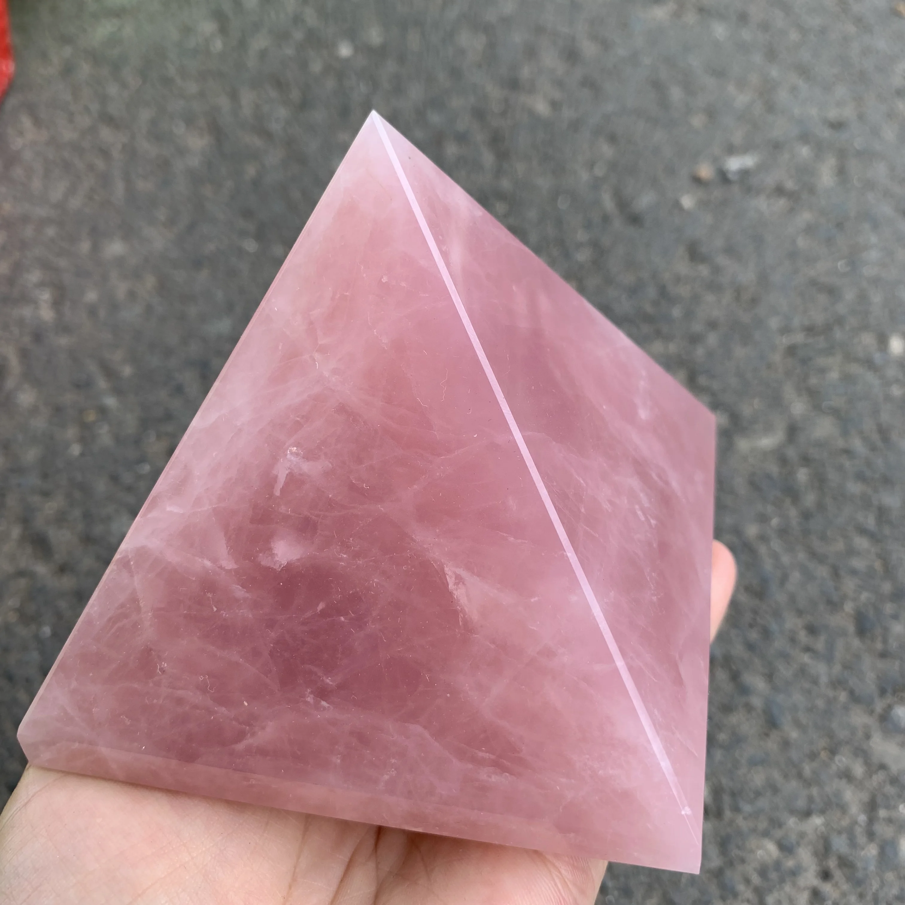 

800~1000g Natural Rose quartz crystal Protection Pyramid Large Pink Decor Pyramid