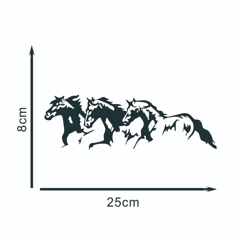 ملصق سيارة من الفينيل على شكل خيول الجري مقاوم للماء ورائع وقابل للإزالة وملصقات سيارات ذاتية اللصق #6