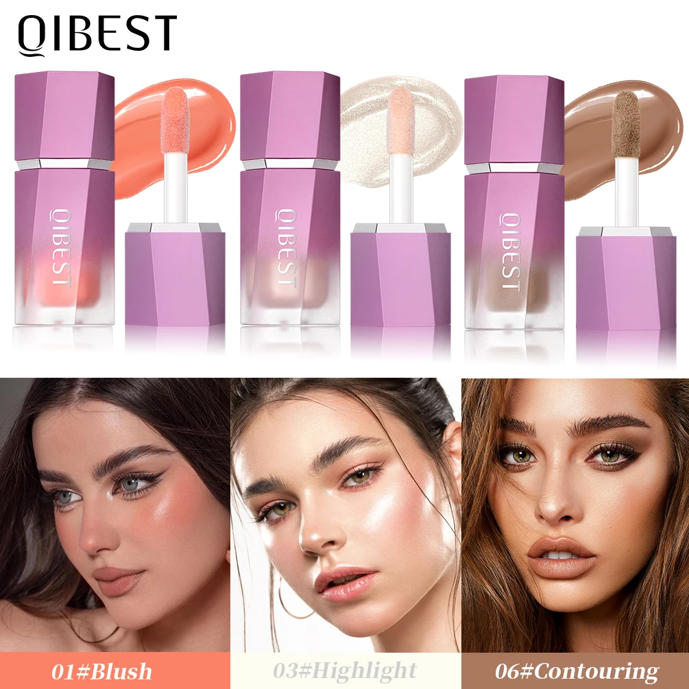 QIBEST Liquid Contour Makeup Stick Long Lasting Oil-control Eye Circle Contour Stick Makeup Blush Highlight For Face Cosmetics