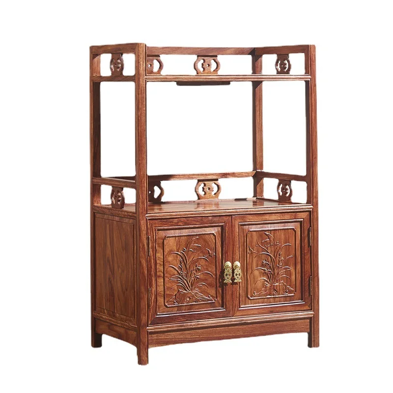 

Mahogany hedgehog red sandalwood tea cabinet solid wood wine multi-functional storage small bookcase