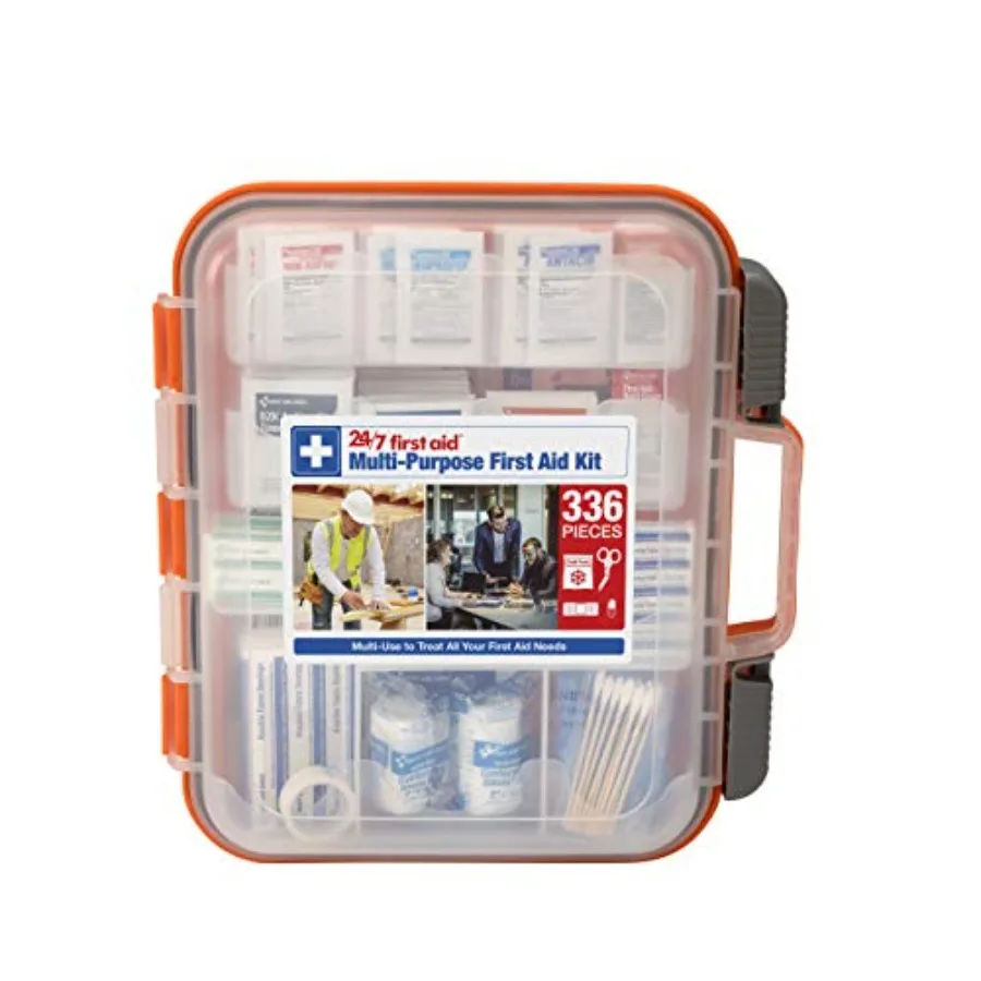

24/7 First Aid OSHA Compliant First aid Kit, All-Purpose 100-Person Emergency First Aid Kit for Busin, Home, and Car in Plastic