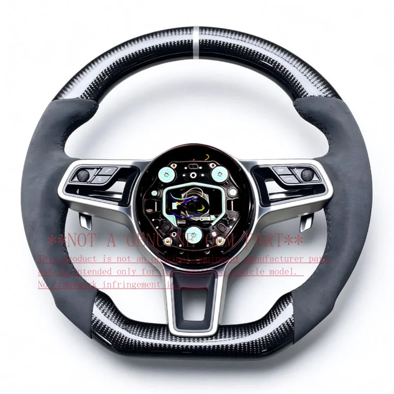 For Porsche 911 2011-2019 White Label Sport Carbon Fiber Steering Wheel Decorative Cover ZC-BSJ-911-YD-T-010