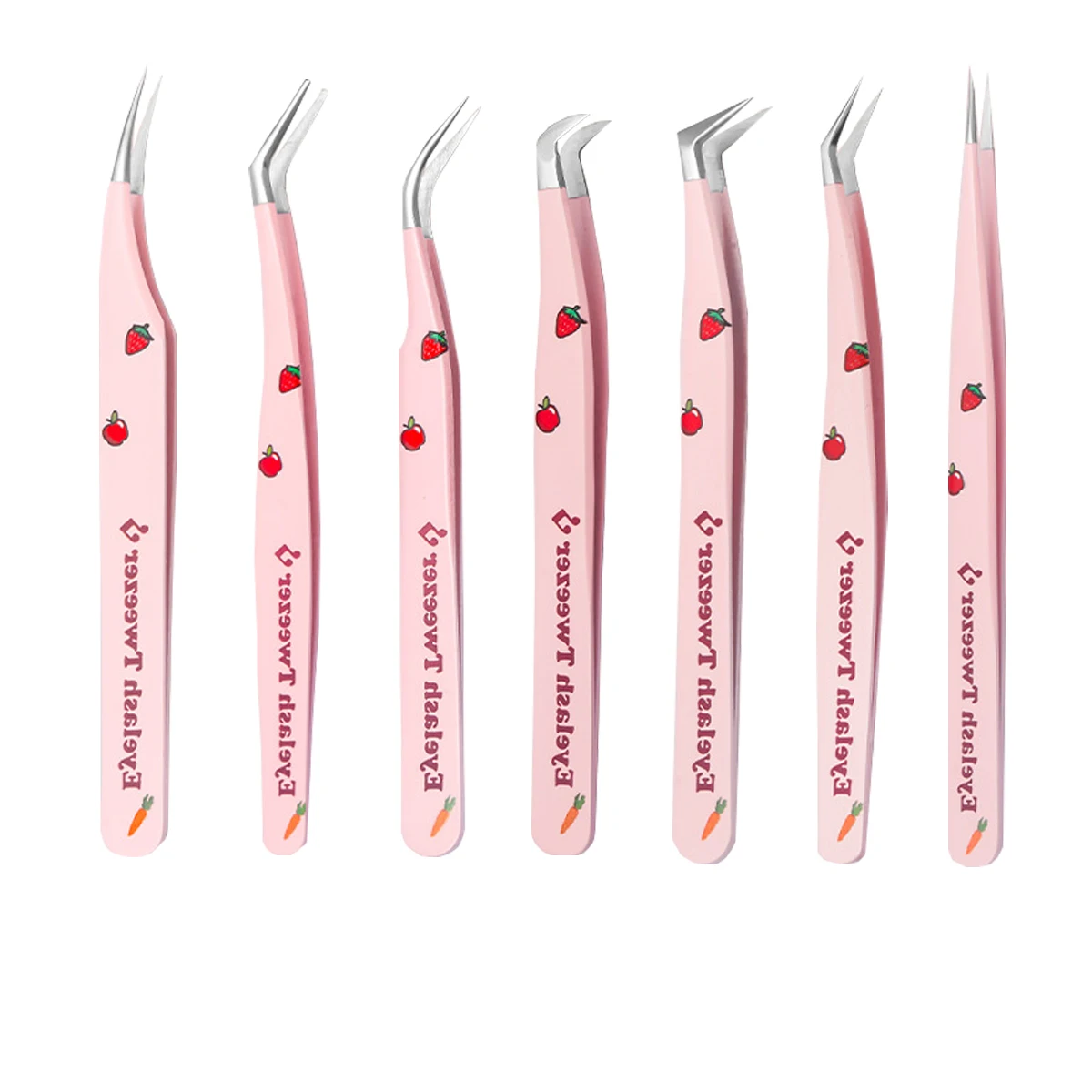 7 False Eyelash Extensions Tweezers High Precision Needle Curved Strip 3D False Eyelash Extension Tweezers Makeup Tools