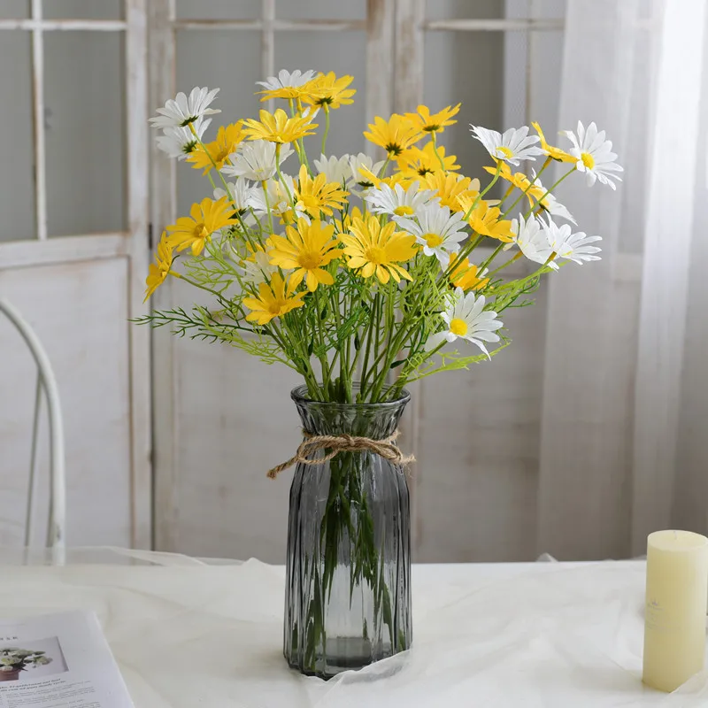 Artificial Daisy Flowers for Home Decoration Long Branch Bouquet for Wedding Garden Bridal Fake Flower DIY Chamomile Room Decor