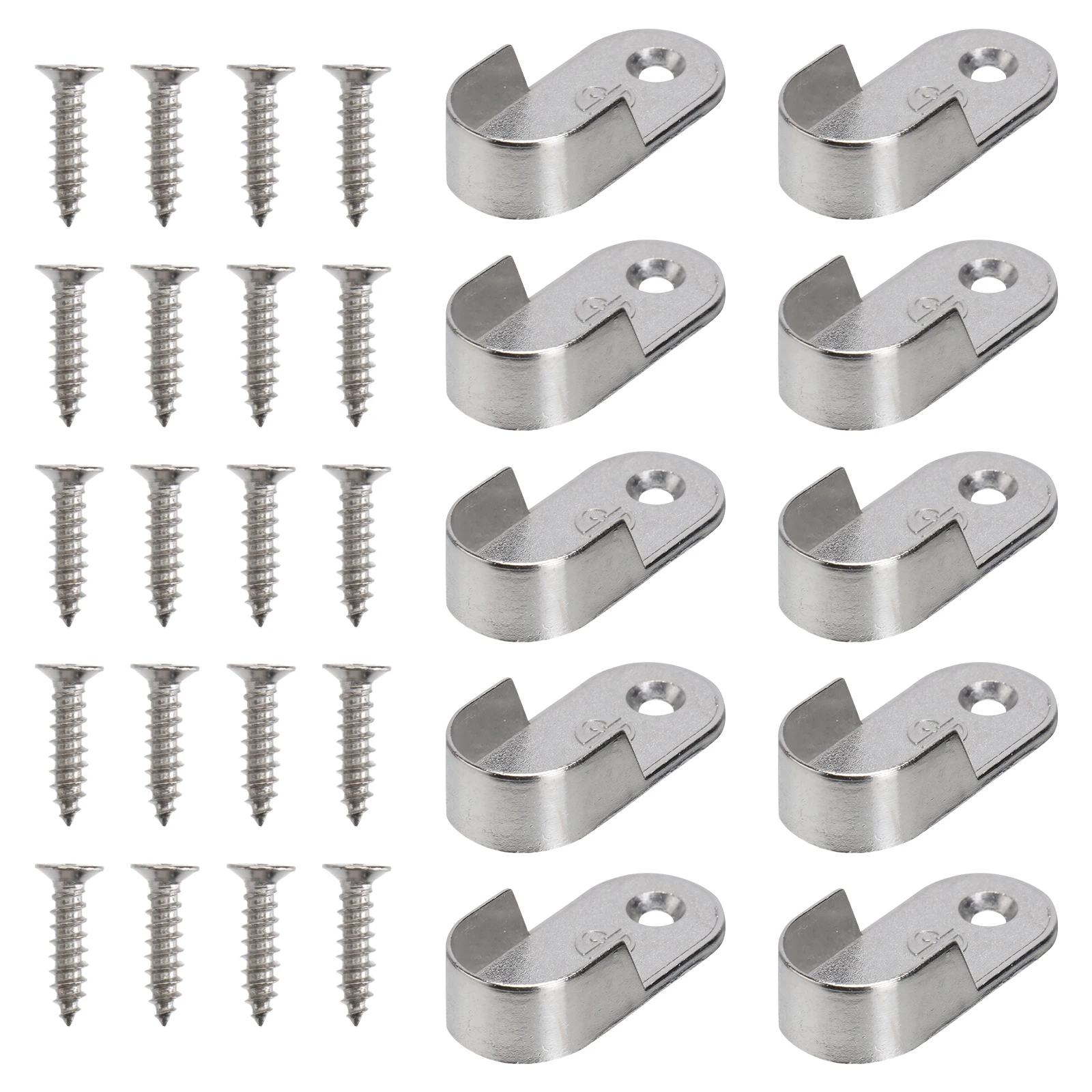 30 Pcs Tube Support Bracket Closet Rod End Holder Furniture Hardware Wardrobe Oval Pole Cast Metal Standard Rods