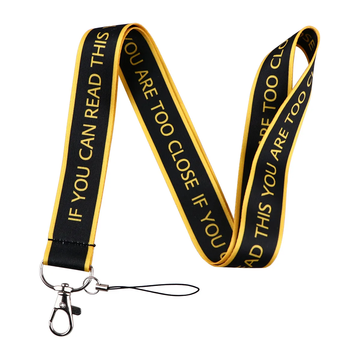 Correa de cuello con frase motivacional, cordones para llaves, tarjeta de identificación, correas de teléfono para gimnasio, soporte de insignia USB, cuerda colgante para teléfono DIY, B2415