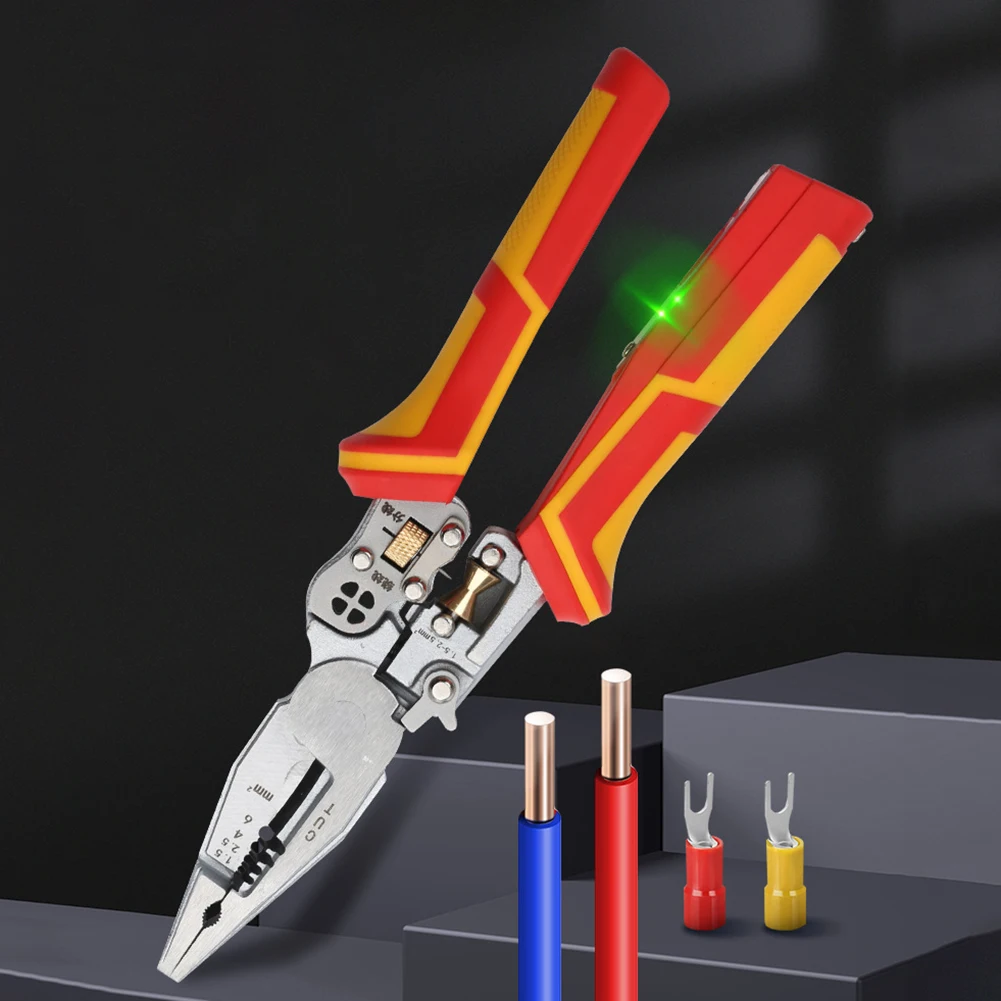 Pinza spelafili versatile 8 in 1 con misurazione dell'elettricità Pinza per elettricista Spelafili Utensili da taglio per taglio