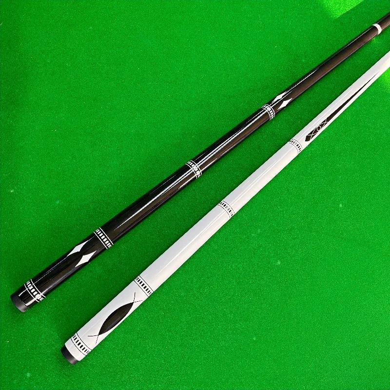 Professional Carbon Fiber Snooker Cue Stick - Sleek, Stylish, and Durable - Black and White Design