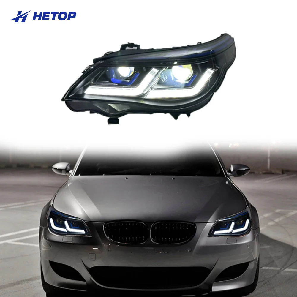 

HETOP E60 2003-2010 5 Series Dual Color Upgrade Modified LED DRL Snake Eye Style Head Lamp Plug and Play for BMW Headlights