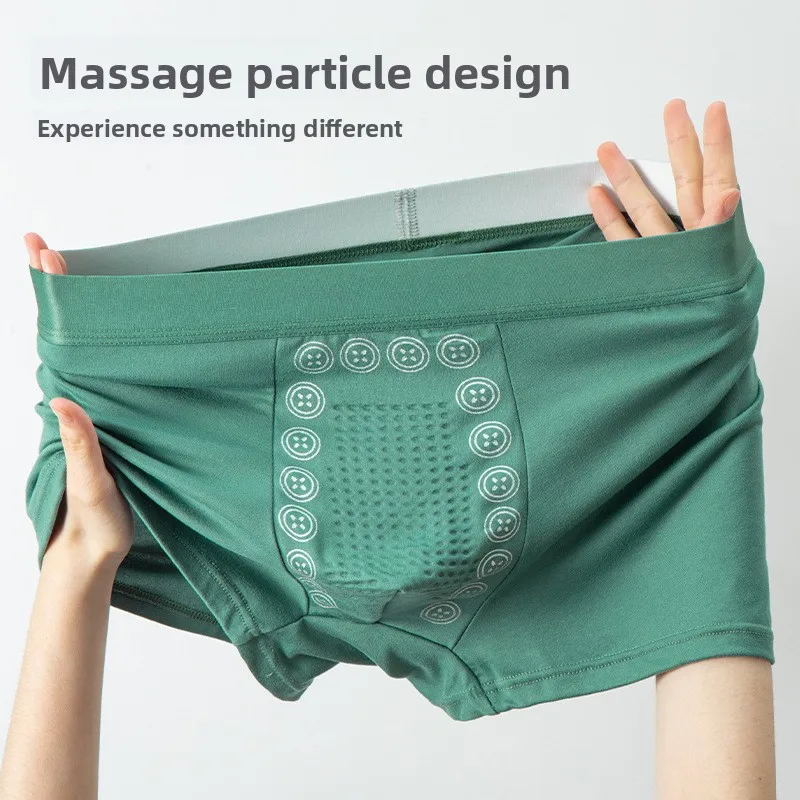 Men's Boxer Shorts for Autumn Winter Mens Magnetic Therapy Underwear Physical Massage Particle Mid-waist Breathable Underwear