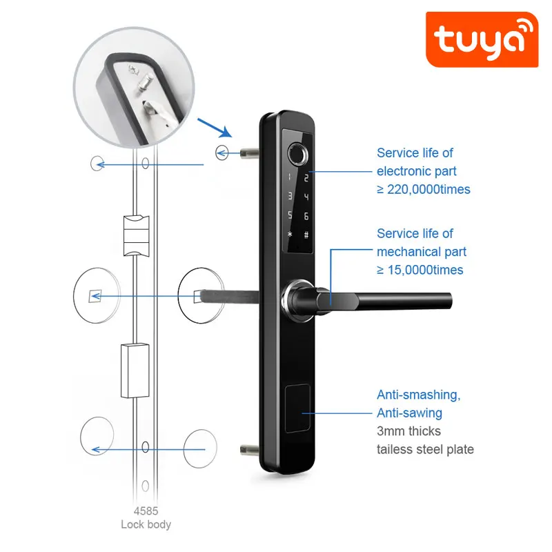 스마트 와이파이 양면 방수 지문 도어 PST-F2-22