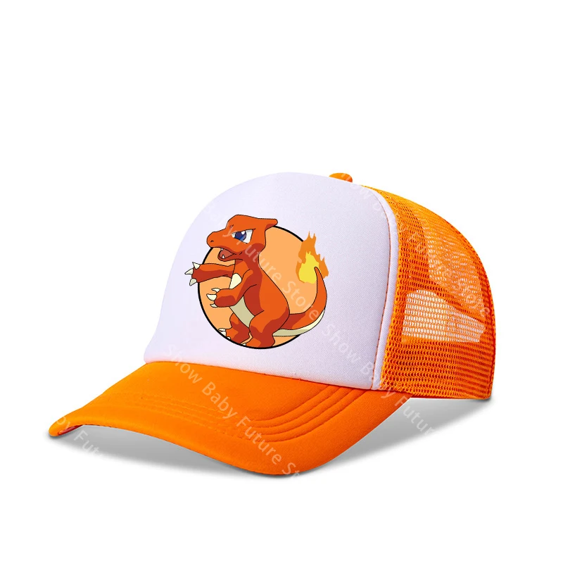 Verschiedene Farben Baseballkappen Pokemons Pikachus Squirtles Jungen Mädchen Outdoor Atmungsaktive Netzmütze Niedliche Cartoon-Anime-Mütze Verstellbar