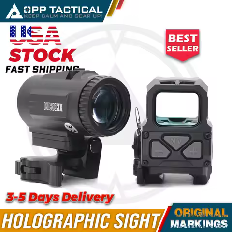 New UH1 RDS Red Dot Sight Gen II Tactical Mira Holografica with V3XM VMT-3X Magnifier For Airsoft Original Markings
