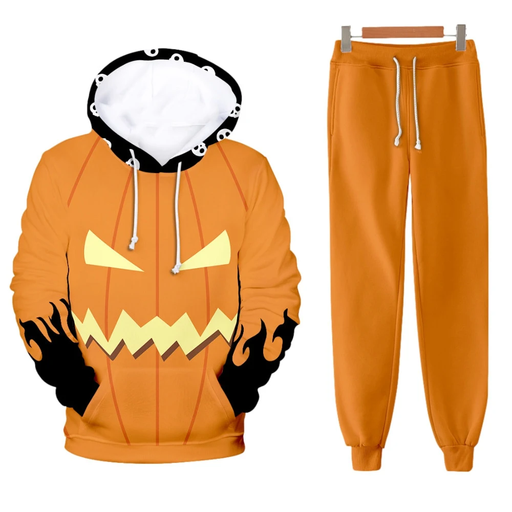 

Autumn and Winter Men Hoodies Tracksuit Suits Halloween Men's Hoodie Suit Halloween 3D Printed Party Street Fun Festive Sets