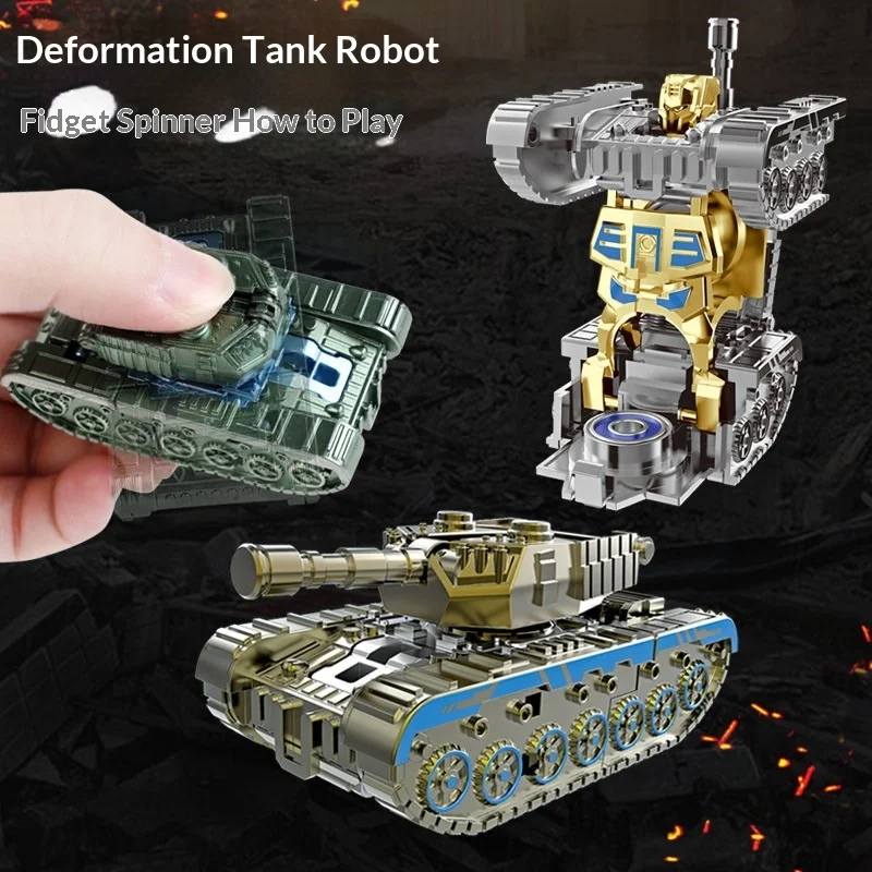 Transformable Tank Robot Toy 2 In 1 Deformable Mecha Spinning Top TwoModes Switching 2026New Holiday Birthday Gift