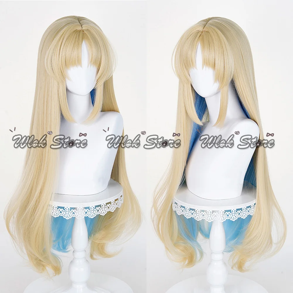 Wuthering ondas cartethyia flordelys cosplay peruca resistente ao calor 90cm cabelo longo feminino halloween carnaval festa role play adereços