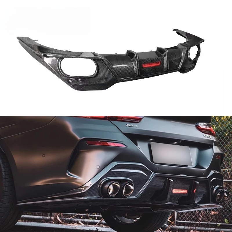 Carbon fiber rear lip bumper diffuser rear lip shovel with lamp