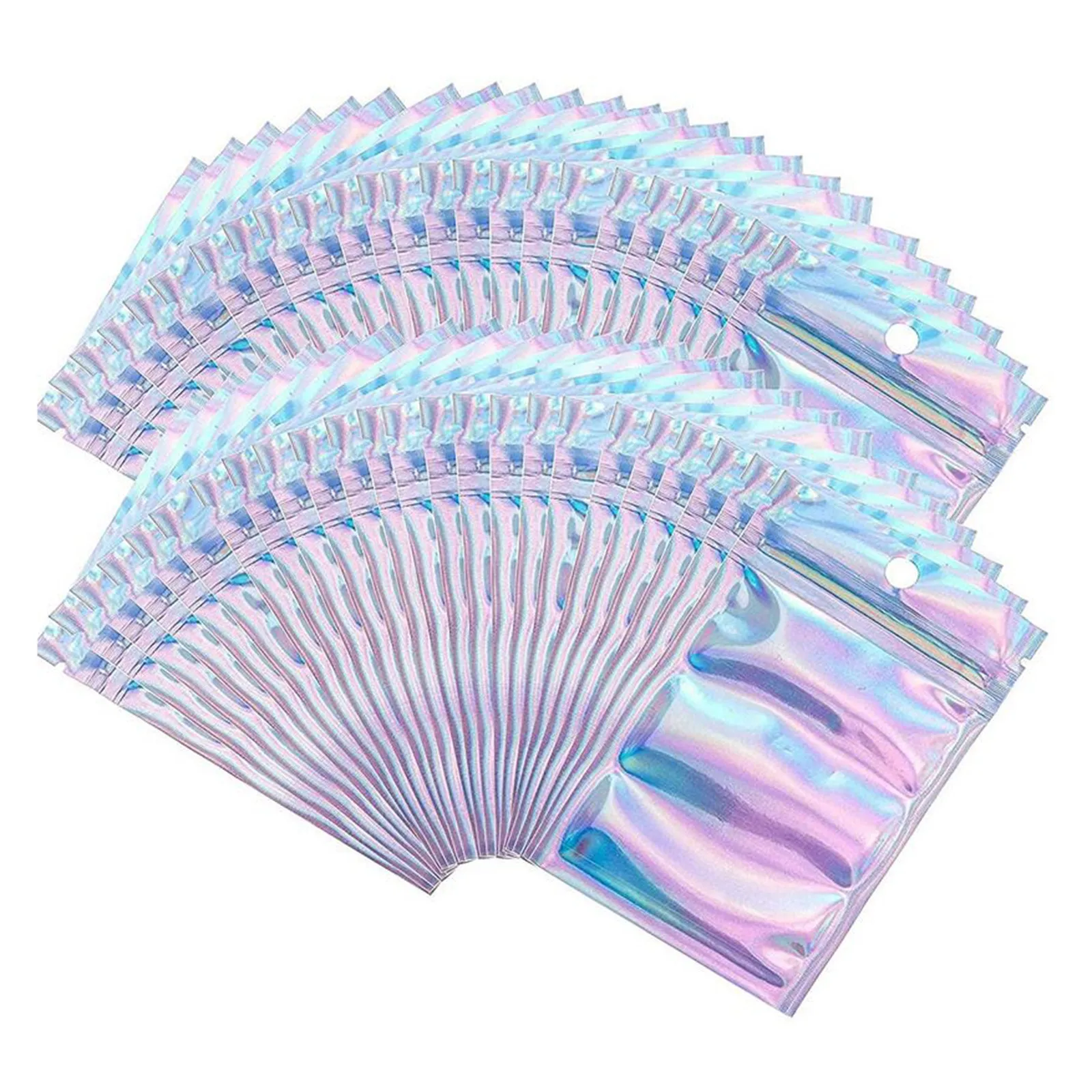 100 PC Resealable Smell Proof Bags Ziplock Bags Flash Aluminum