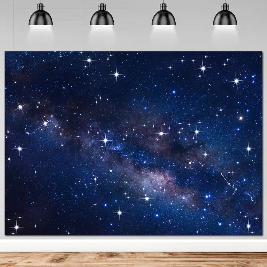 Aveza Starry Night Sky ฉากหลังด้านนอก Galaxy วันเกิดพื้นหลัง 8x6ft เนบิวลาดาวธีมปาร์ตี้ Drations สําหรับ Boy