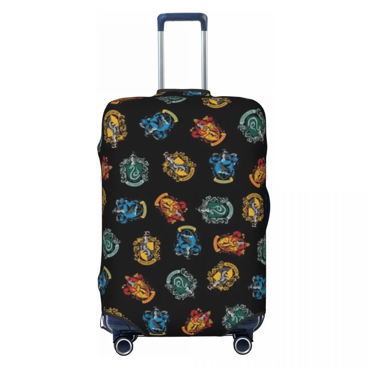 Harrys Cartoon Suitcase Cover School Crest Cruise Trip Flight Elastic Luggage Case Protector