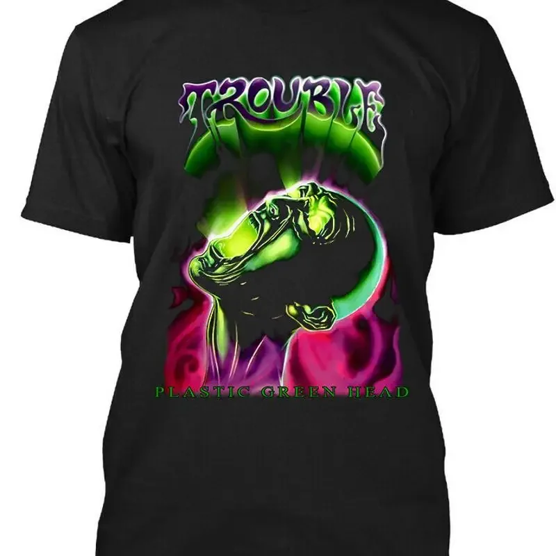 NEW POPULAR Trouble Plastic Green Head American Music Art Logo T Shirt S 4XL