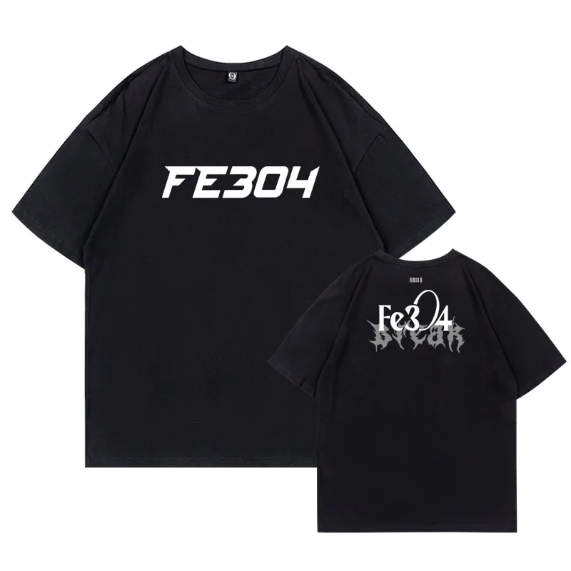 NMIXX Fe3O4 Break T-shirt HAEWON SULLYOON BAE LILY JIWOO KYUJIN Same Crop Tops Women Men Kpop Cotton Summer Short Sleeve T Shirt