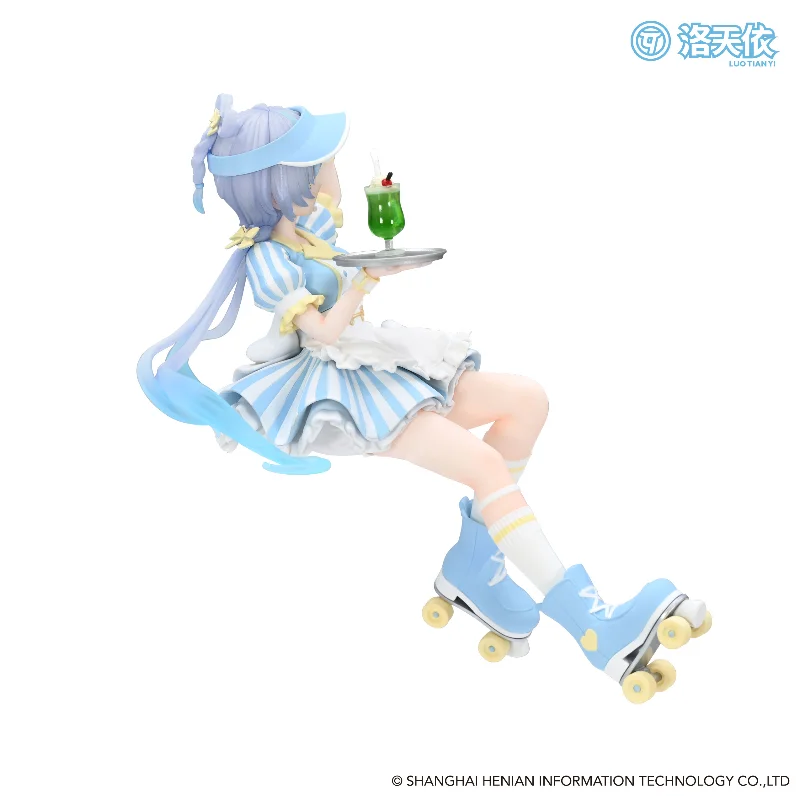 Figura de anime original Cantor virtual Luo Tianyi Garçom Ver. Postura sentada figura de ação modelo ornamentos de mesa presentes