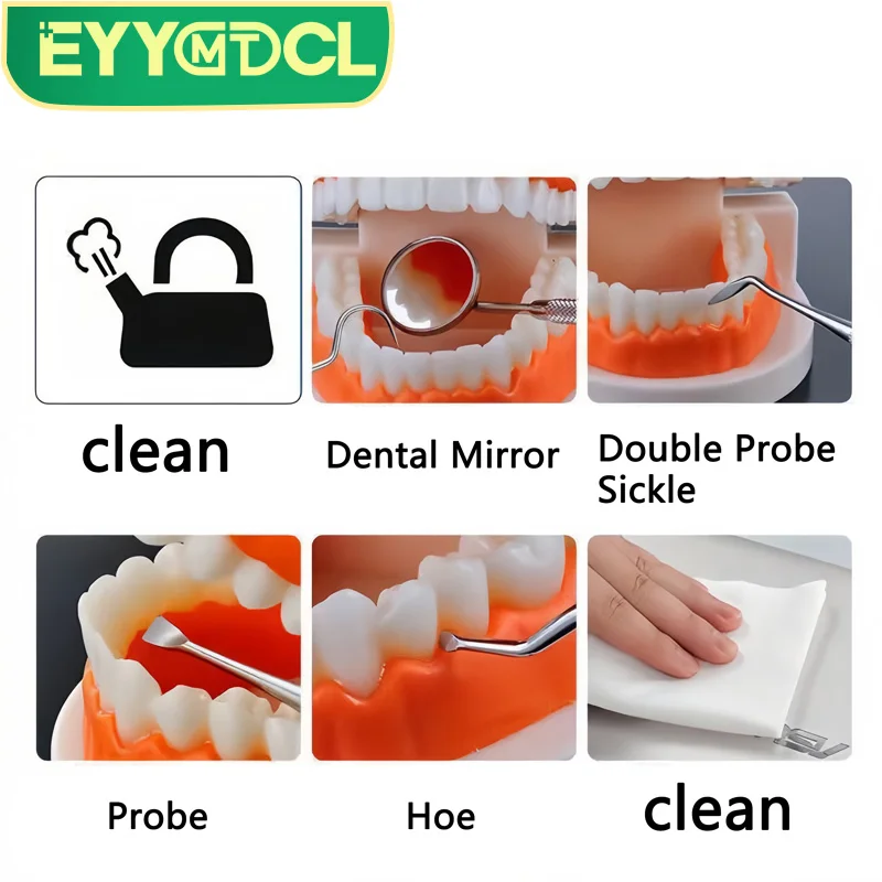 Zestaw narzędzi do czyszczenia zębów 6-pak płytki nazębnej ze stali nierdzewnej sprzęt dentystyczny dentysty usuń kamień nazębny kliniczne narzędzie