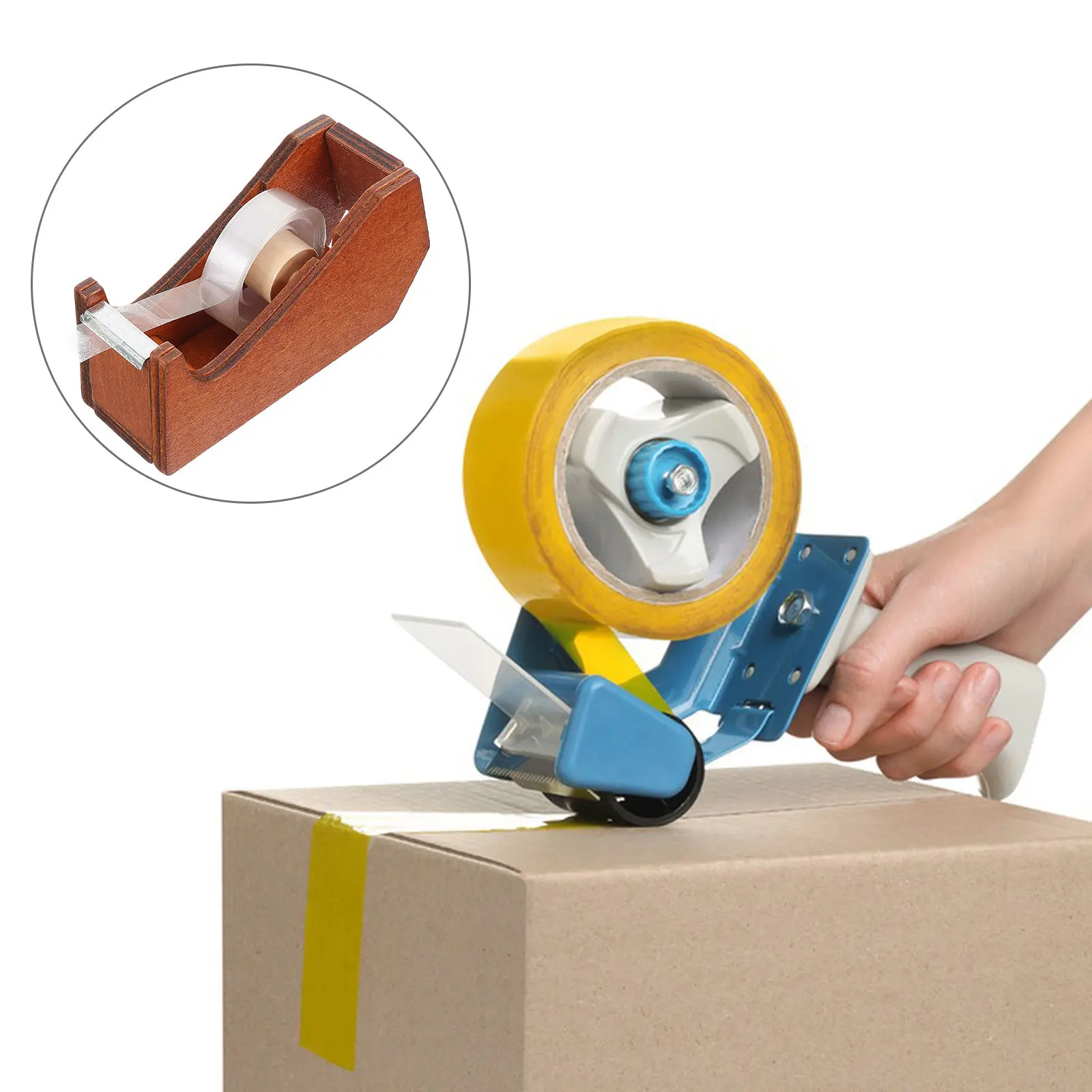 Desktop Tape Dispenser Wooden Retro Animal Carved Craftsmanship Office Desk Tape Holder for Efficient Workspace Organization