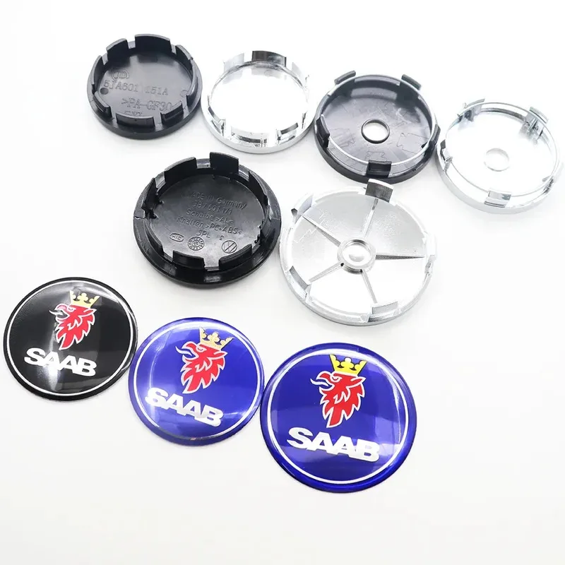 

4pcs 56mm 60mm 68mm SAAB Car Logo Wheel Center Hub Cap Rim Badge Covers Decal Refit Emblem Sticker Styling Auto Accessories