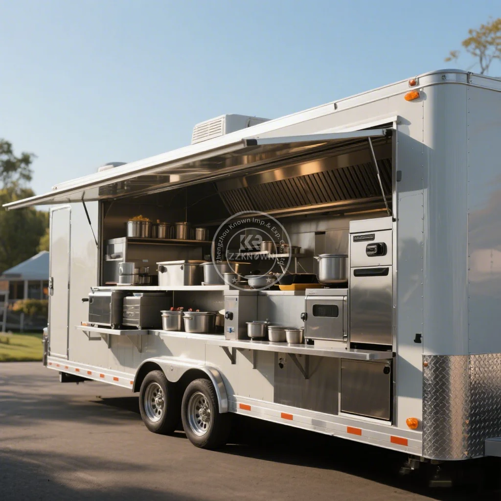 

Outdoor Food Kiosk Foodtrailer Coffee Cart Food Truck Trailer Manufacturer Food Truck with Full Kitchen Equipment