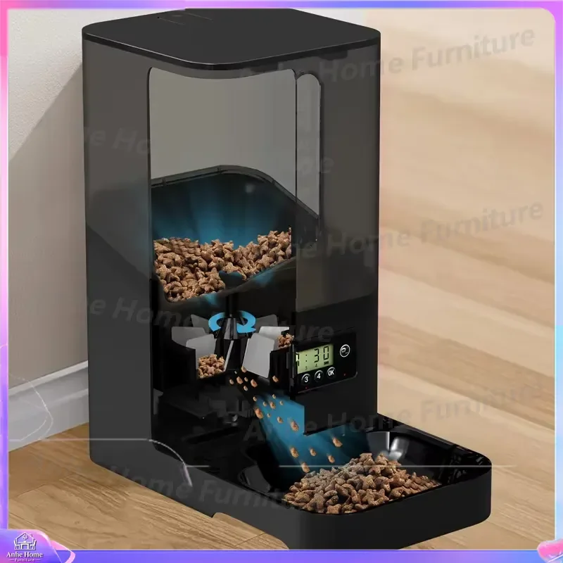 6L Automatic Pet Feeder Timed Quantitative Food Dispenser for Cats and Dogs Smart Programmable Dry Food Bowl 2kg Capacity