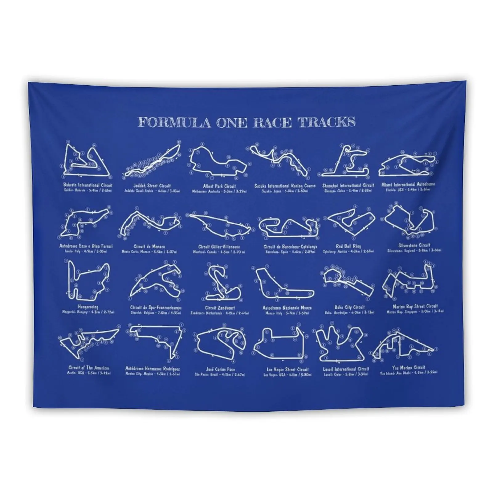 

F1 Race Tracks (White Stencil-No Background) Tapestry Aesthetic Room Decorations Room Aesthetic Decor Tapestry