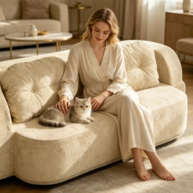 Weiches Chenille-Schlafsofa mit hochelastischem Schwamm, faltbare Schlafcouch mit abnehmbarem, waschbarem Bezug für das ganze Haus.
