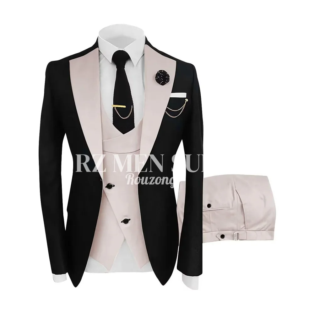 

Mens Suit 3 Piece Slim Fit Suits for Men Wedding Prom Tuxedo for Men trajes para hombre Formal Business Suit