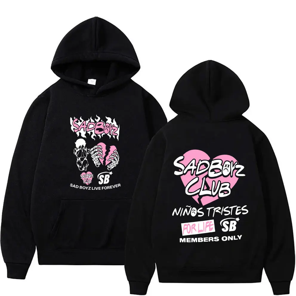 Junior H Sad Boyz Graphic Hoodie Men Women Fashion Oversized Streetwear Men's Hip Hop Streetwear Male Vintage Casual Pullover