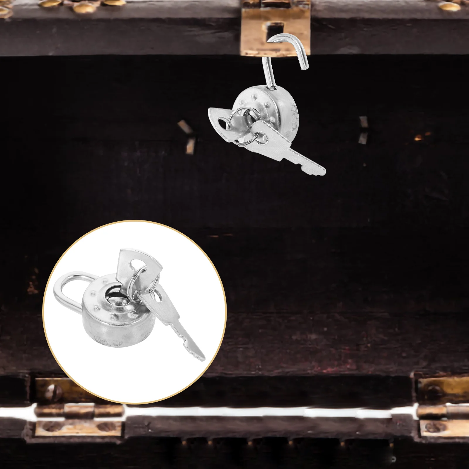 

1Set Mini Round Padlocks Vintage Style for Diary Jewelry Box Locker Small Locks with Keys Retro Decorative Lock