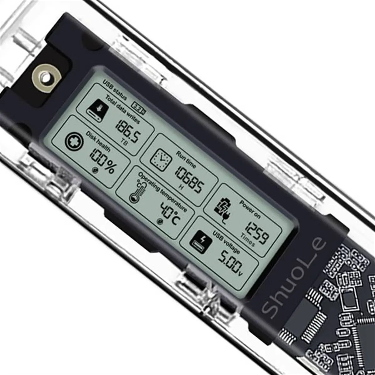 A46U ShuoLe M. 2 NVME / NGFF Dual Protocol Solid State Drive Case Intelligent Digital Health Detection Typc3.2 Hard Drive Case